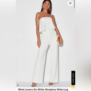 Lulus white strapless jumpsuit